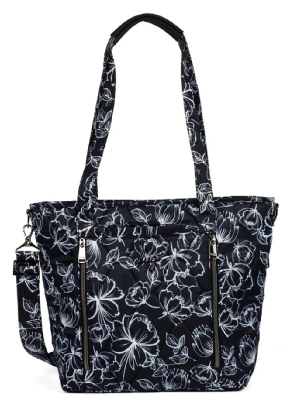 Lug Rally Convertible Crossbody Tote. Outline Floral Black. NWT